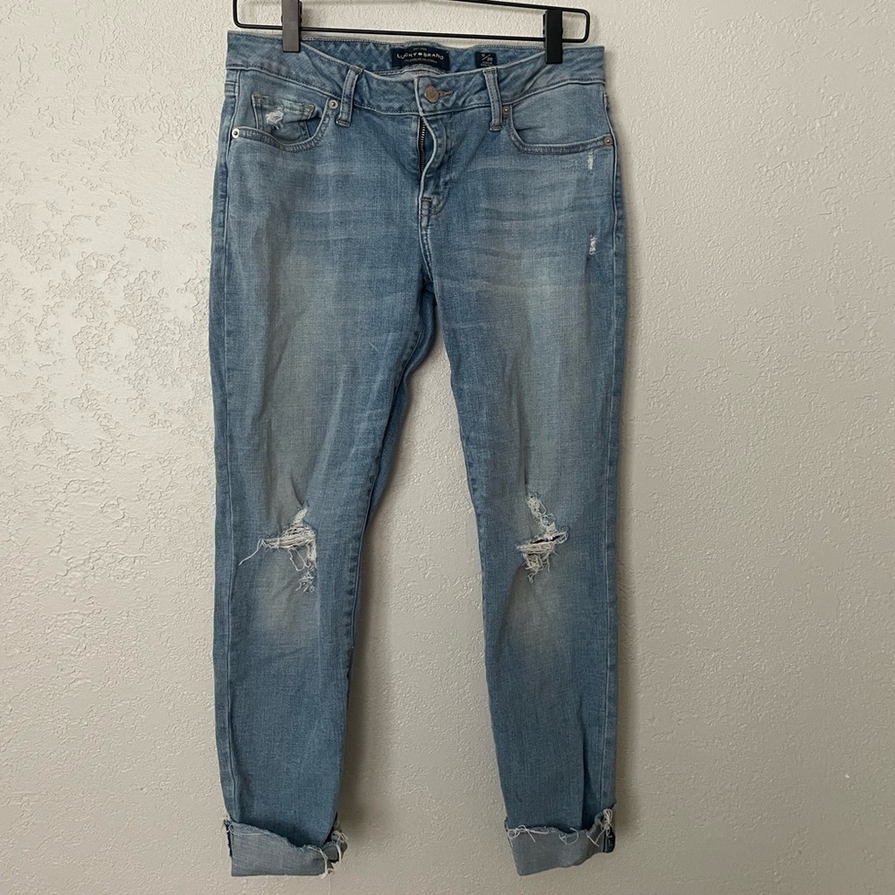Lucky brand ankle cheville distressed jeans
